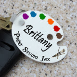 Artist Palette Shaped Personalized Key Rings
