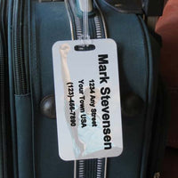your contact information on a personalized sports bag tag