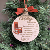 Christmas in heaven  Save a Seat Red Rocking Chair Ornament