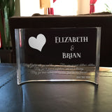 Couples Blessing Plaque, crescent shape clear acrylic with heart and personalized with any names and date along with blessing.
