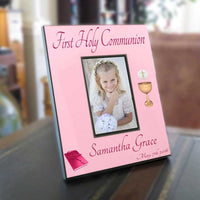 Girls First Holy Communion Personalized Picture Frame Tall