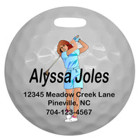 Golf Bag ID Tags Personalized for Lady Golfers