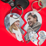 Key to My Heart Key Rings Couples Photo Key Ring Set of 2 Heart Halves