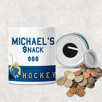 Hockey Theme Piggy Bank With Personalized Text