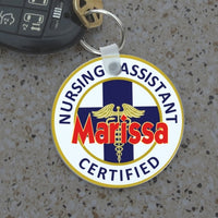 Custom Round Shape Key Ring for Certified Nursing Assistant