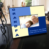 Grandpa wide picture frame showing a 4x6 photo of a grandfather and grandson Personalized with any title and personalized text