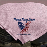 Proud Military Relative Personalized Eagle Flag Throw Blanket