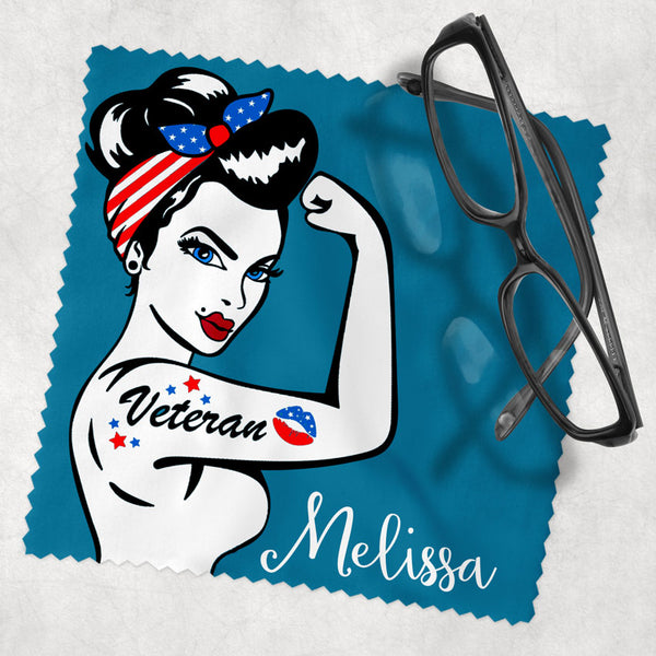 Rosie the Riveter Inspired Female Veterans Eye Glass Cleaning Cloth