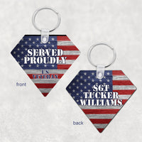Super Veteran Served Proudly Key Rings Personalized