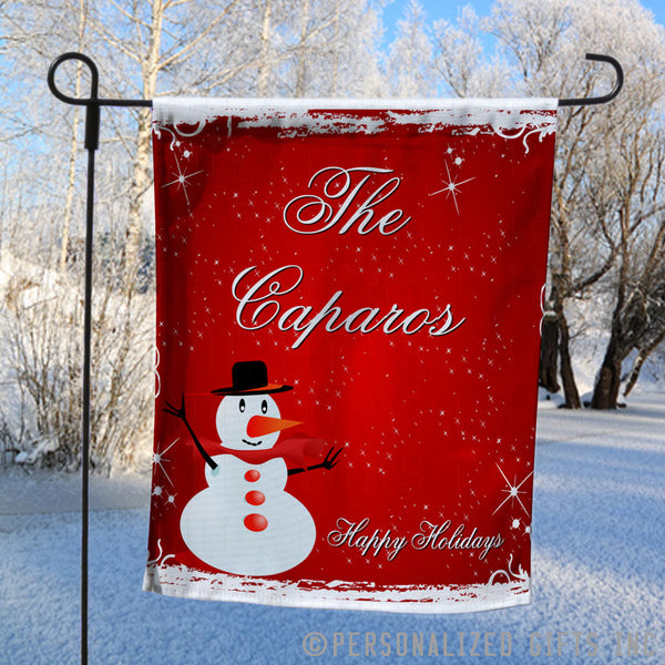 Snowman Personalized Christmas or Winter Yard Flags