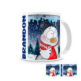 adorable snowman cartoon mug with any name