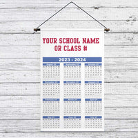 Personalized Academic Year Calendar Wall Hanging