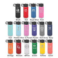 Water Bottle Colors. All colors engrave to silver