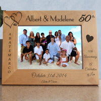 Wide Anniversary Picture Frame for Any Year Personalized with names, dates and more