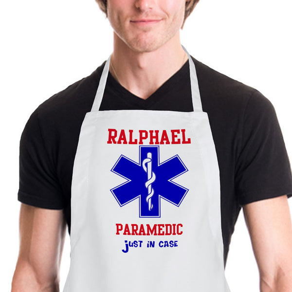 Custom Paramedic's cross in blue with rod of acephalous and any text above or below. 