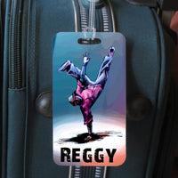 cool b-boy dancer stylin on a sports bag tag from thephotogift