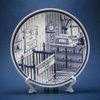 baby plate porcelain  with nursary scene and baby birth info