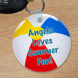 Beach Ball Design Key Ring