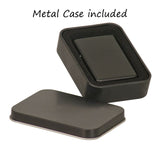 Black Metal Case for lighter optional personalization of case with same graphic & text