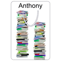 Bookmarks Tower of Books Design Personalized With Any Name