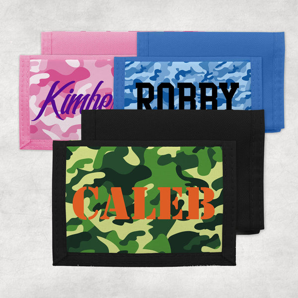 Camouflage Wallets available in different wallet and camo colors
