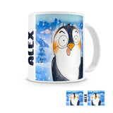 looney penguin cartoon mug with any name