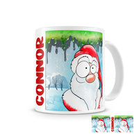 Santa Cartoon Coffee Mugs with your name