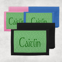 Celtic Knot Theme Personalized Nylon Tri-Fold Wallets