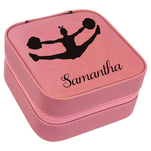 Cheerleader Split Design Travel Jewelry Box with Your Name