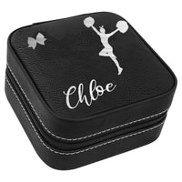 black leather travel jewelry case for cheerleaders