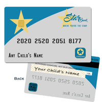 Child's play credit card with fake bank - numbers - etc
