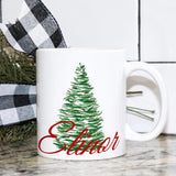 pretty christmas fur tree plain no lights behind any name in your choice of font.