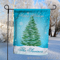 Winter Tree Personalized Welcome Flag