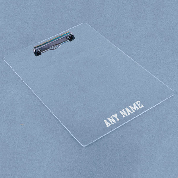Personalized Clear Acrylic Clipboard with any name and sports clip