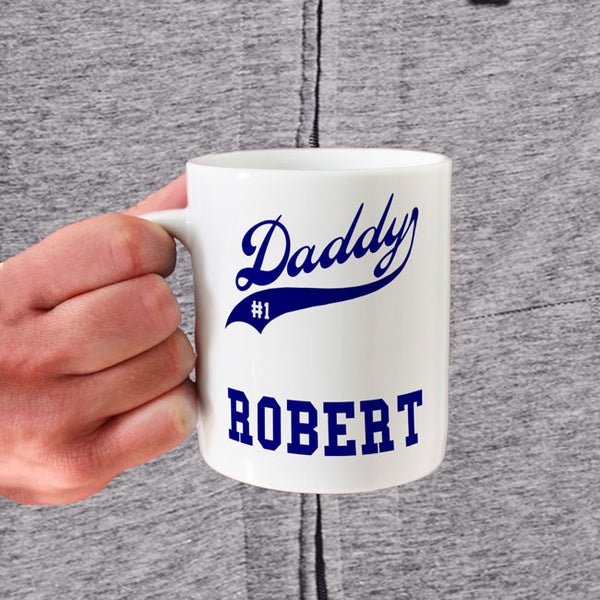 Baseball Name Mug for Dad, Daddy, or any other Title shown on 11 oz mug