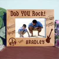 Personalized Dad you rock wide photo frame
