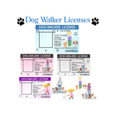 Personalized Dog Walker Licenses for Young Boys or Girls and also Adult Men and Women . Pretend Play Joke Gift
