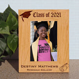 Class of 2021 Personalized Wood Picture Frame for Tall Photos