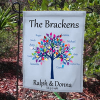 Family Tree Garden Flag Personalized With Your Family Names