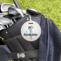 golf bag tag pictured on golf bag