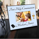 personalized first communion wide picture frame for boys