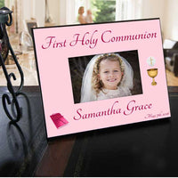 Girls First Holy Communion Personalized Picture Frame Wide