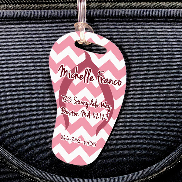 Flip Flop Shaped Luggage and Sports Bag Tags Personalized