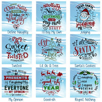 Choose from these 9 funny Christmas Coaster designs to create a set of 4