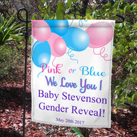 Gender Reveal Flag - Personalized Pink or Blue We Love You