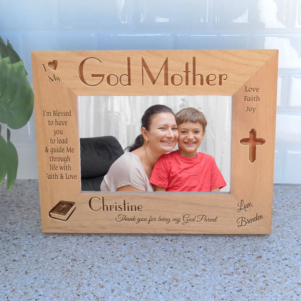 Personalized Wooden Picture Frame for Godmother Godmother