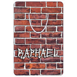 2" x 3" brick wall design bookmark with personalized name in graffiti style font