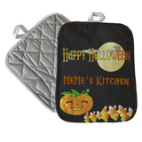 7" x 9" Smiling Pumpkin Halloween Pot Holders