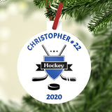 Hockey Crest Personalized Christmas Ornament