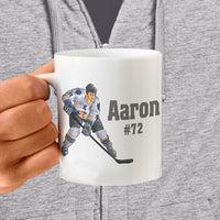 Hockey Player Mug personalized with name and jersey number